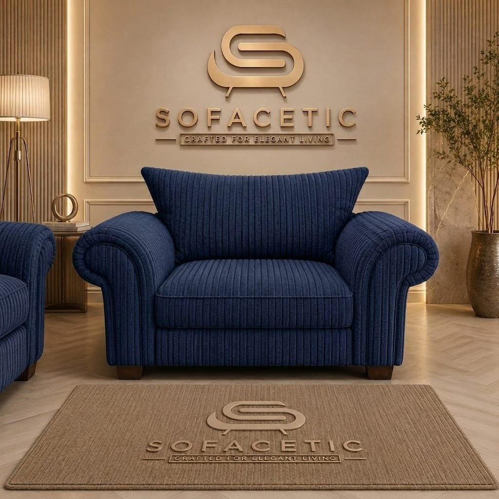 Monzi Jumbo Cord Contemporary Sofa Set