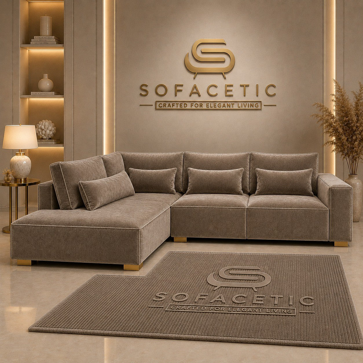 Sleefy Plush velvet Comfort Sofa Set