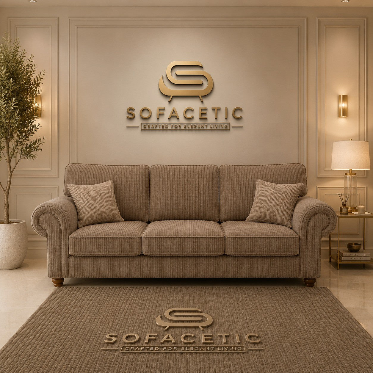 Tanzo Jumbo Cord Luxury Fabric Sofa