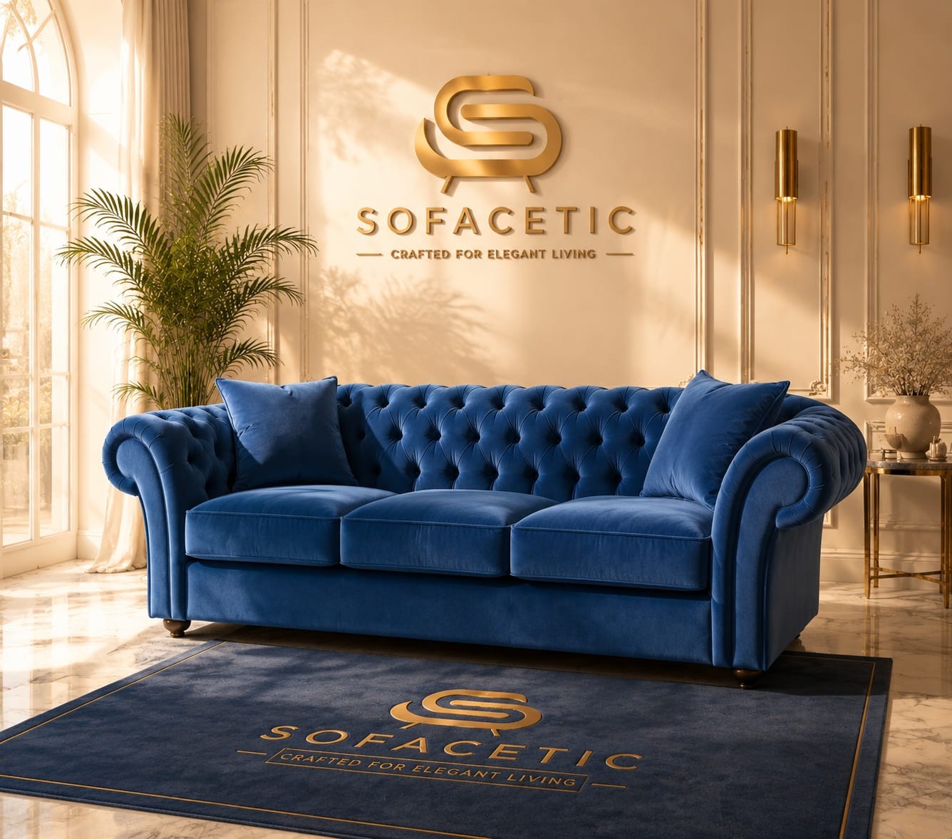 Nicole Plush velvet  Luxury Sofa Set