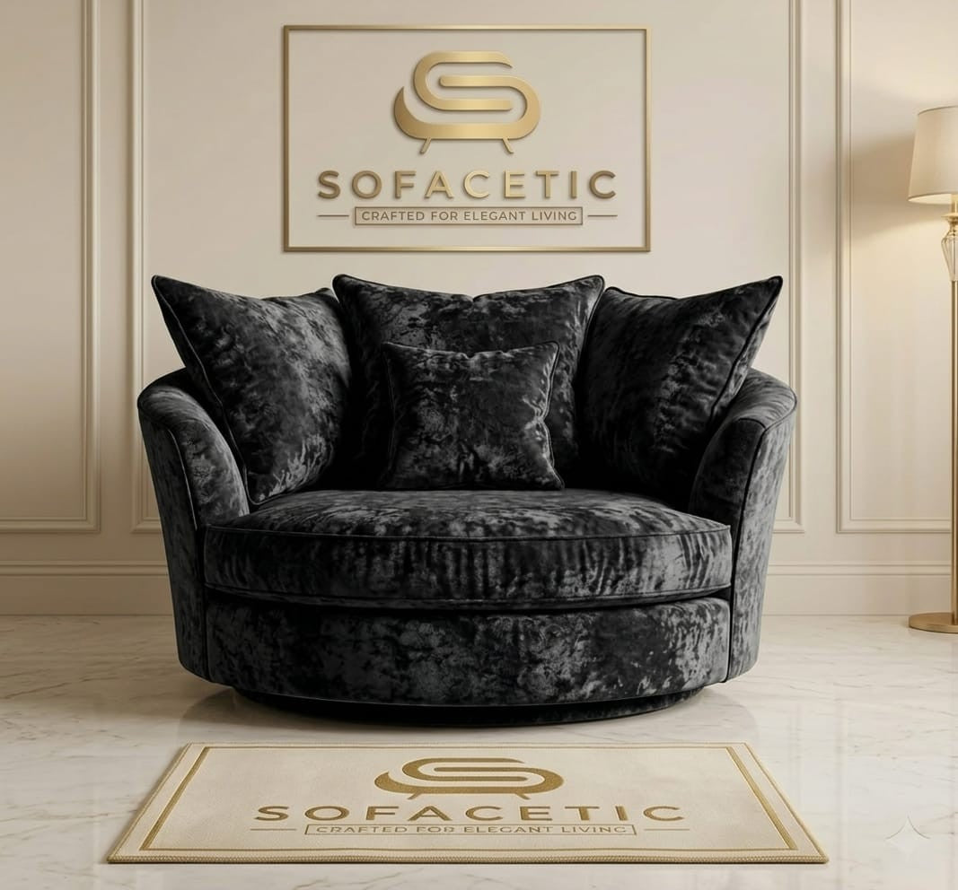 Juxen Crush Velvet Designer Sofa Set