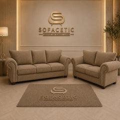Monzi Jumbo Cord Contemporary Sofa Set