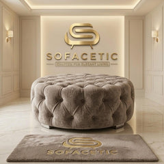 Premium Footstool in Chenile Fabric