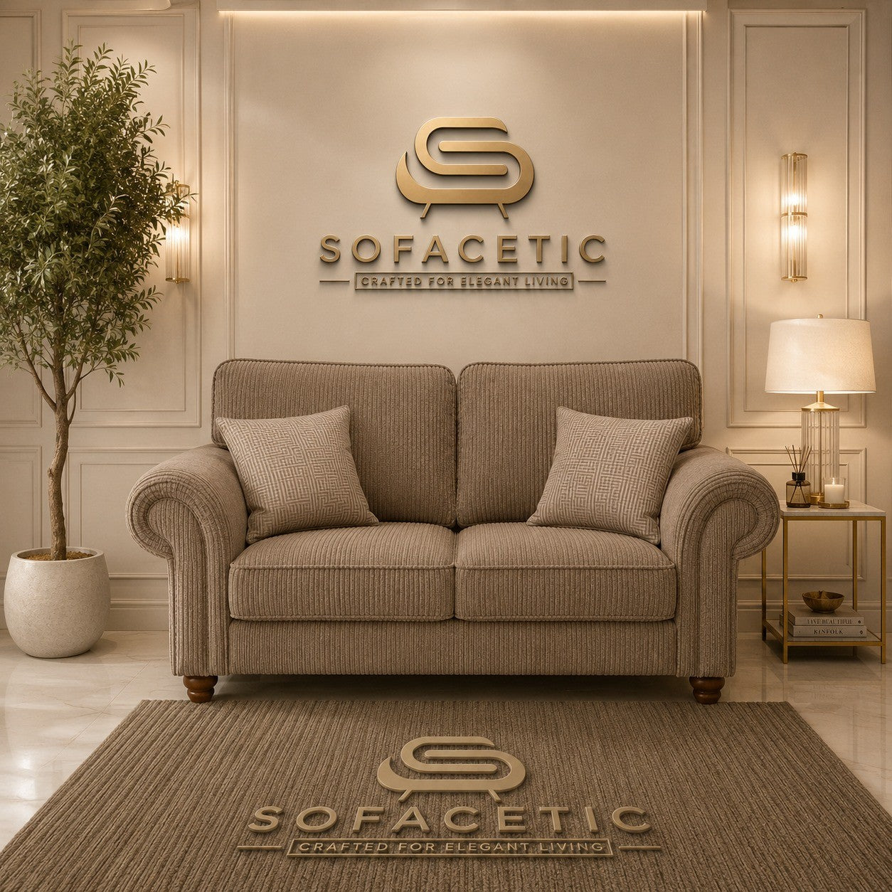 Tanzo Jumbo Cord Luxury Fabric Sofa