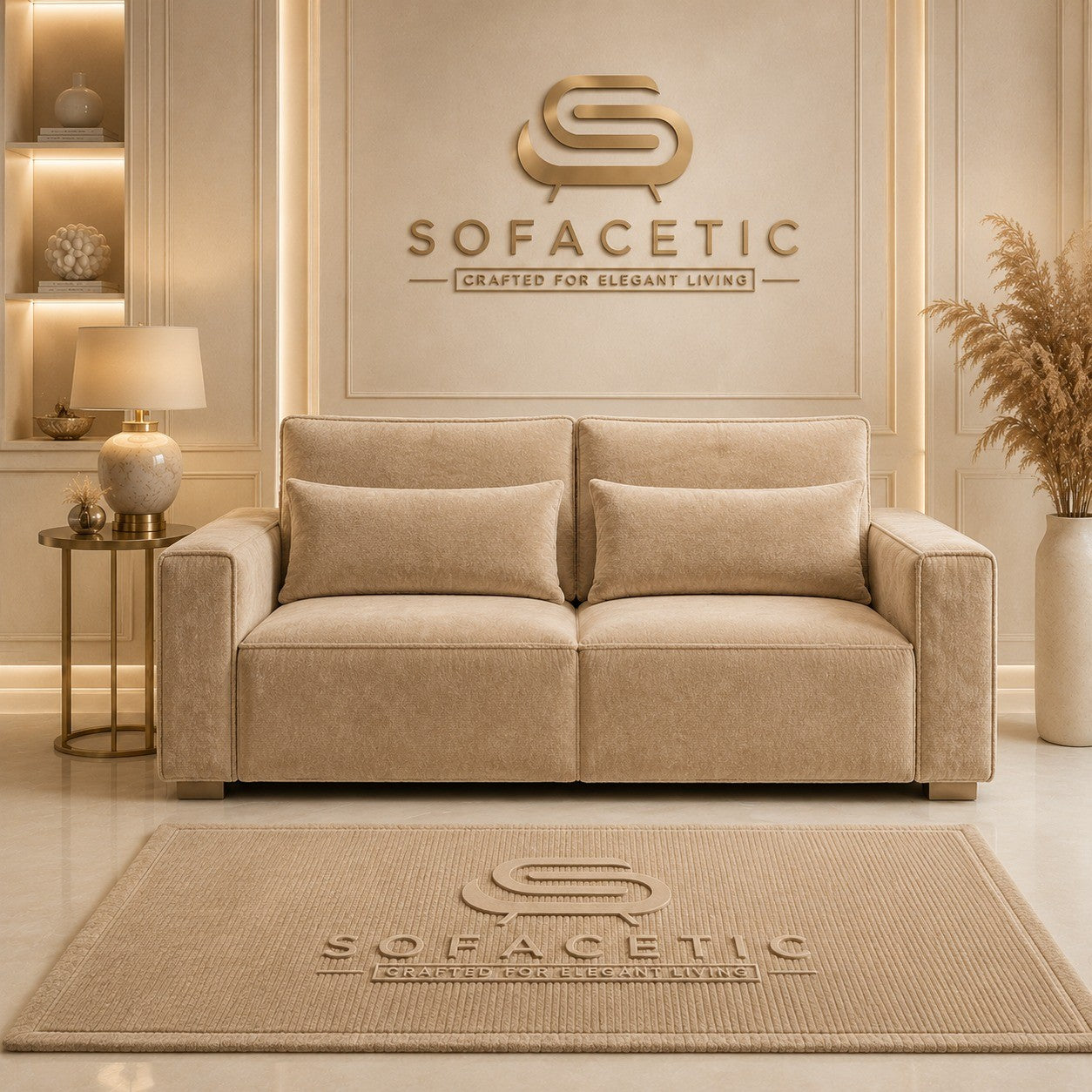 Sleefy Plush velvet Comfort Sofa Set