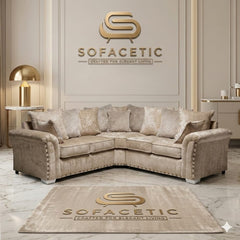 Juxen Crush Velvet Designer Sofa Set