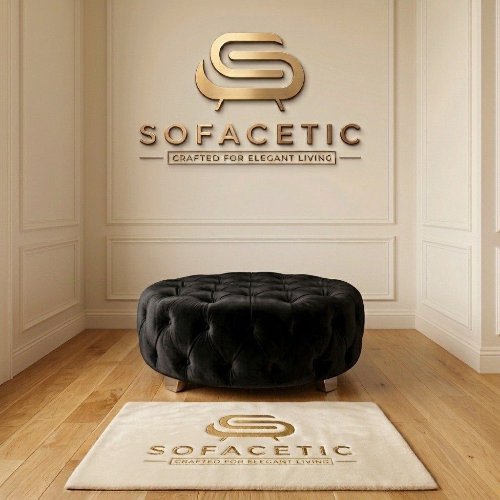 Premium Footstool in Plush Velvet Fabric