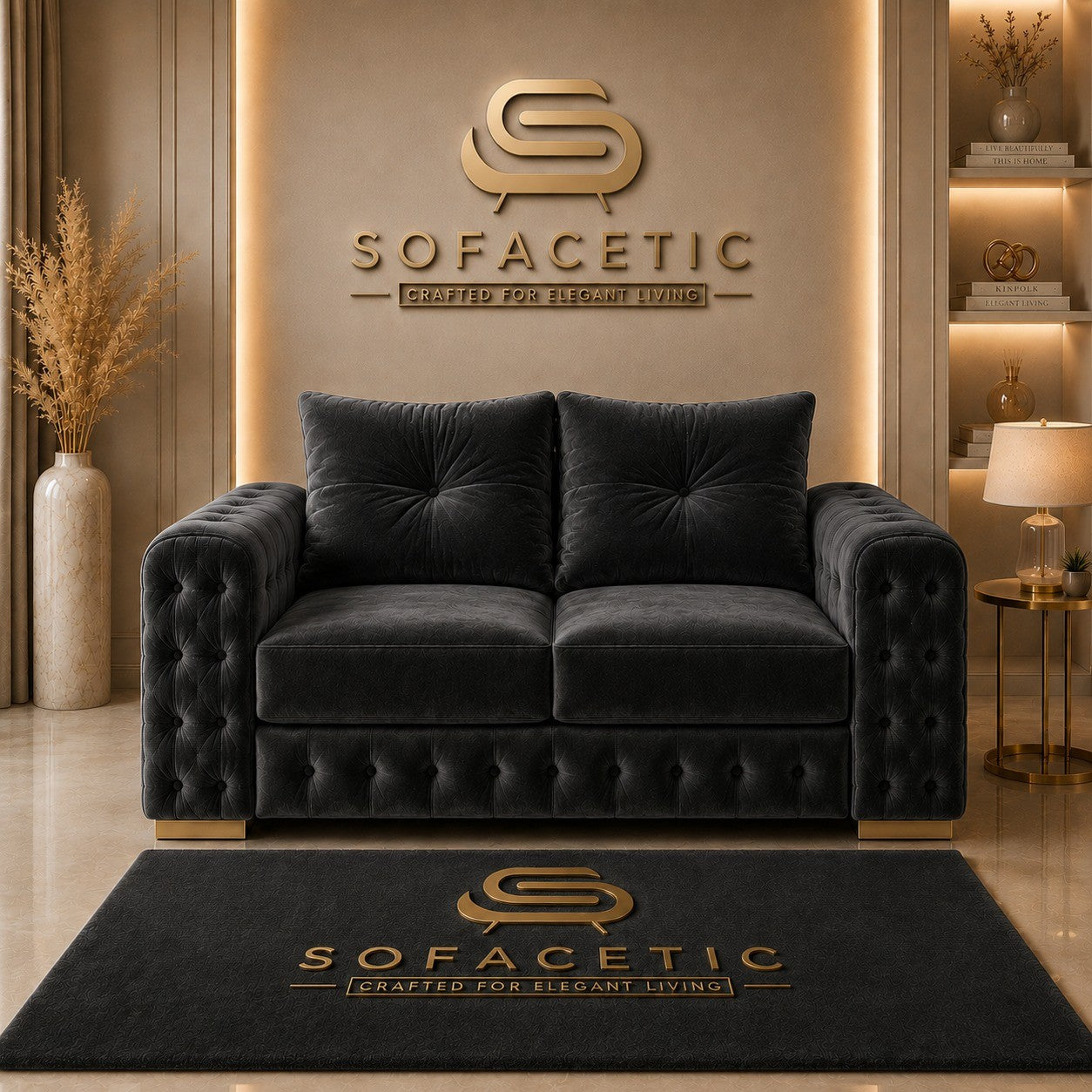 Urban Plush velvet Living Sofa Set