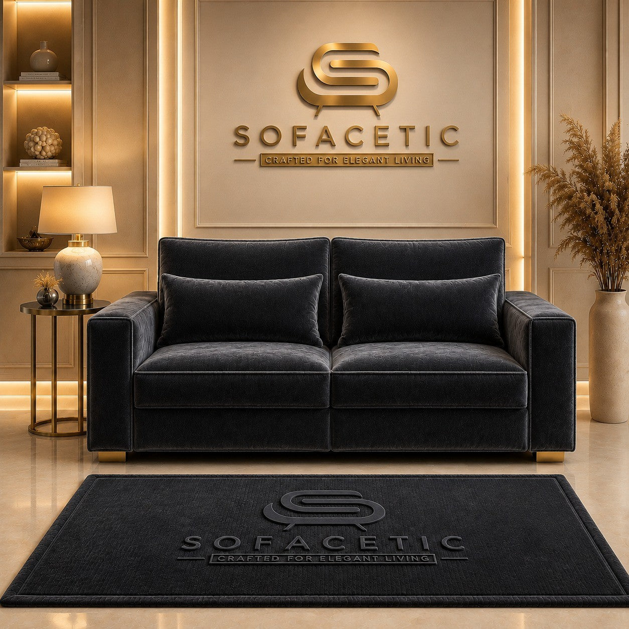 Sleefy Plush velvet Comfort Sofa Set