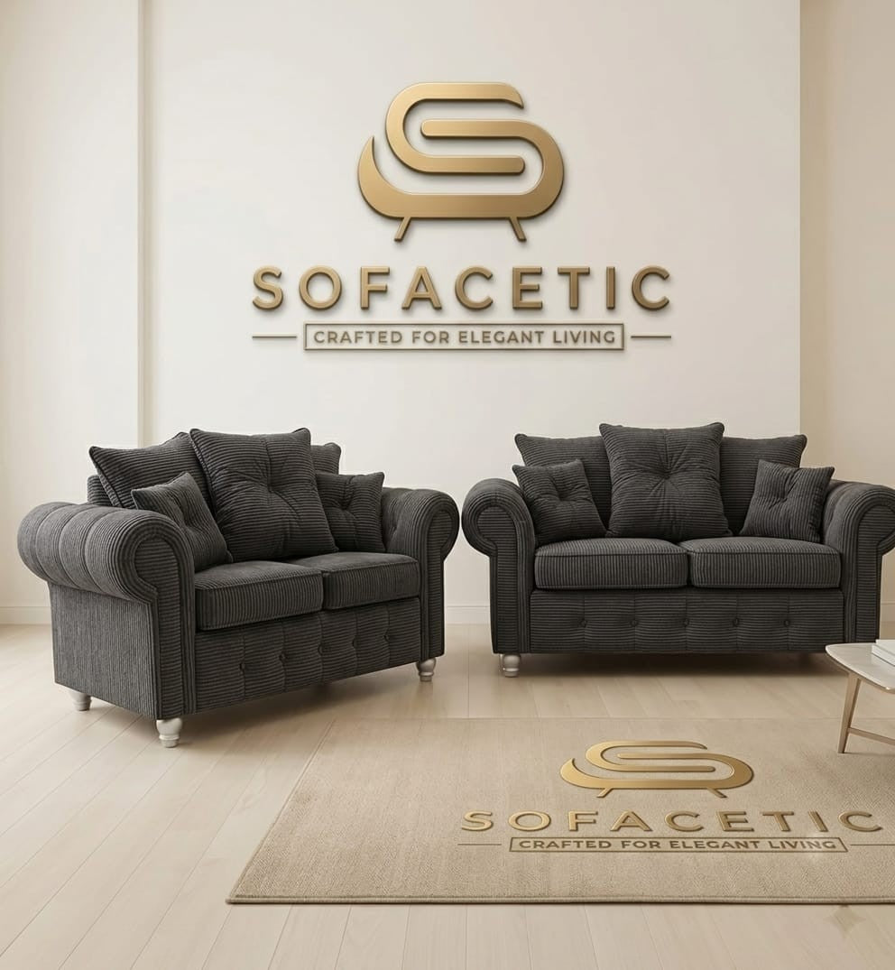Monzi Chenille Contemporary Sofa Set