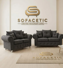 Monzi Chenille Contemporary Sofa Set