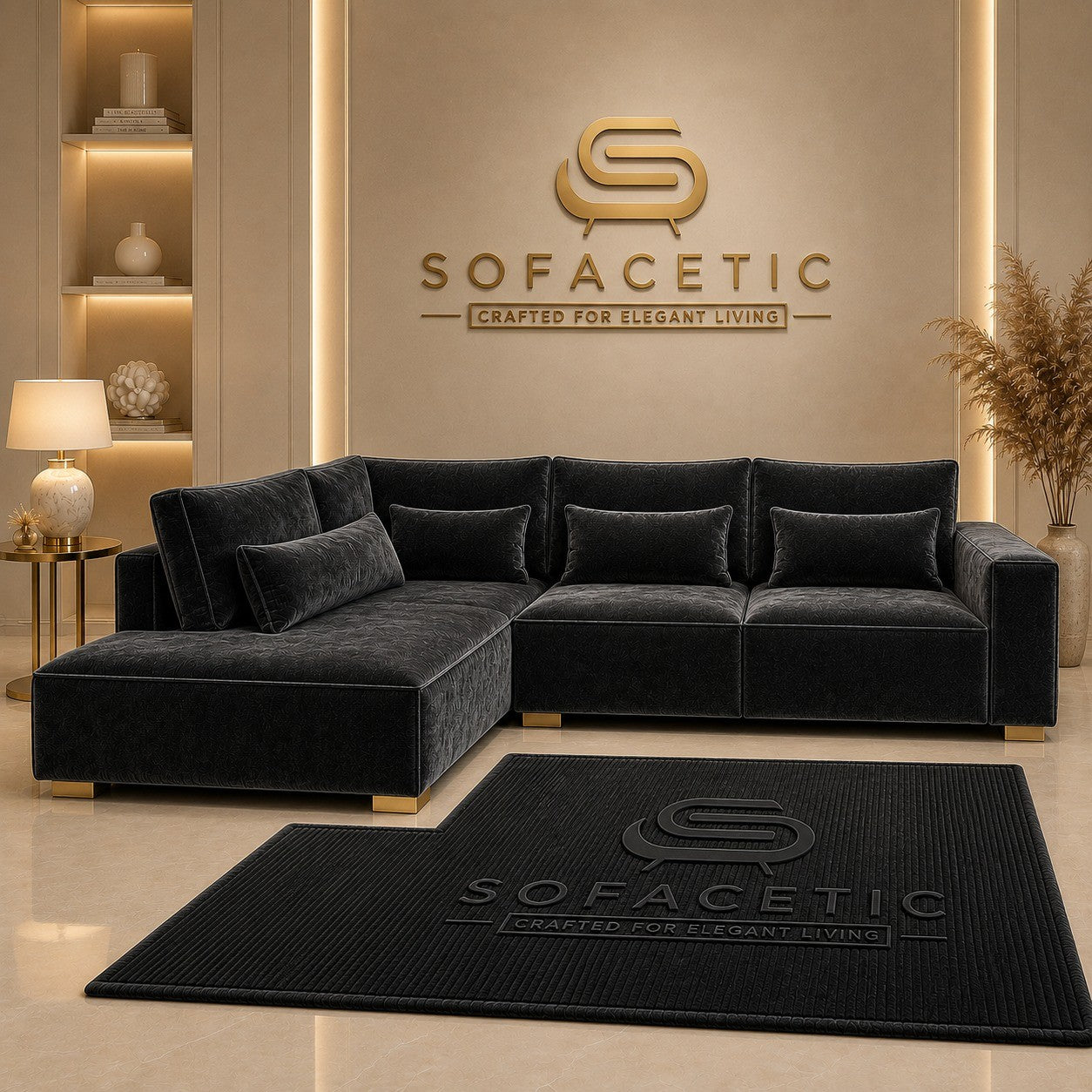Sleefy Plush velvet Comfort Sofa Set