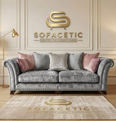 Juxen Crush Velvet Designer Sofa Set