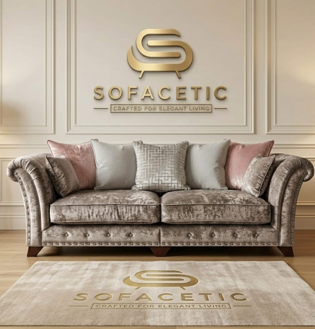 Juxen Crush Velvet Designer Sofa Set