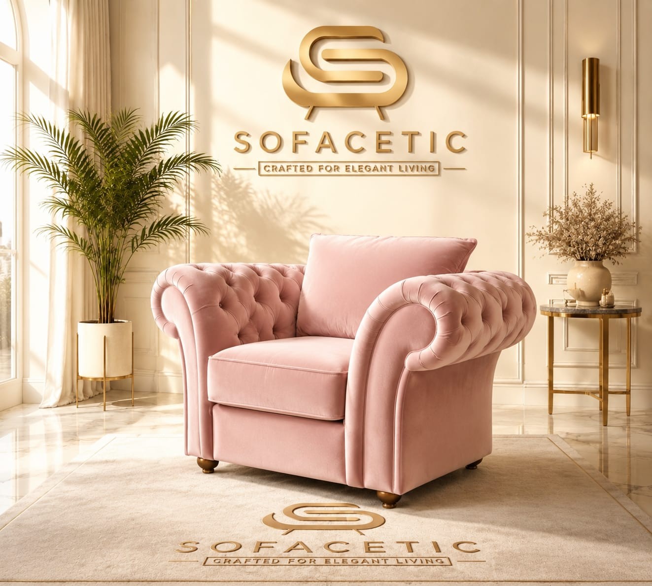 Nicole Plush velvet  Luxury Sofa Set