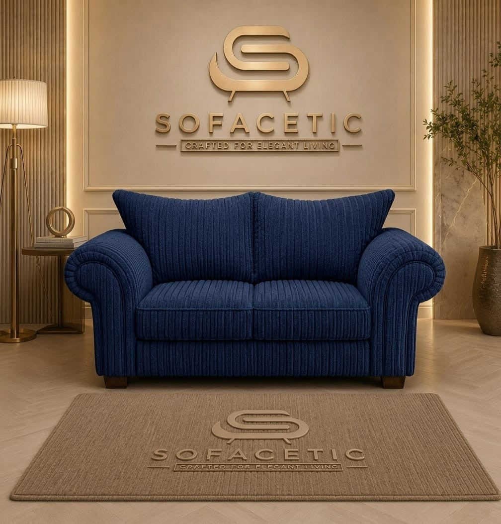 Monzi Jumbo Cord Contemporary Sofa Set