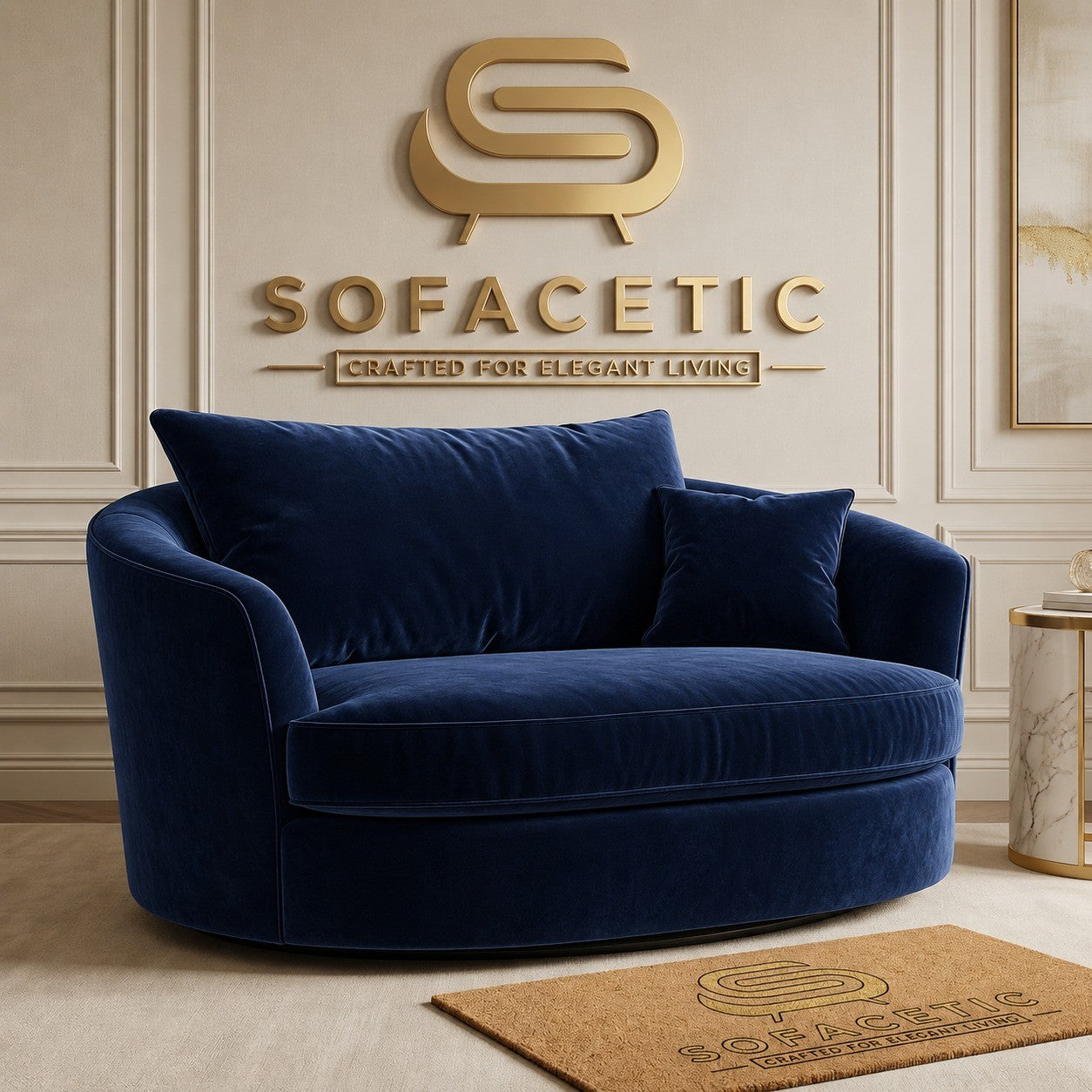 Juxen Plush Velvet Designer Sofa Set
