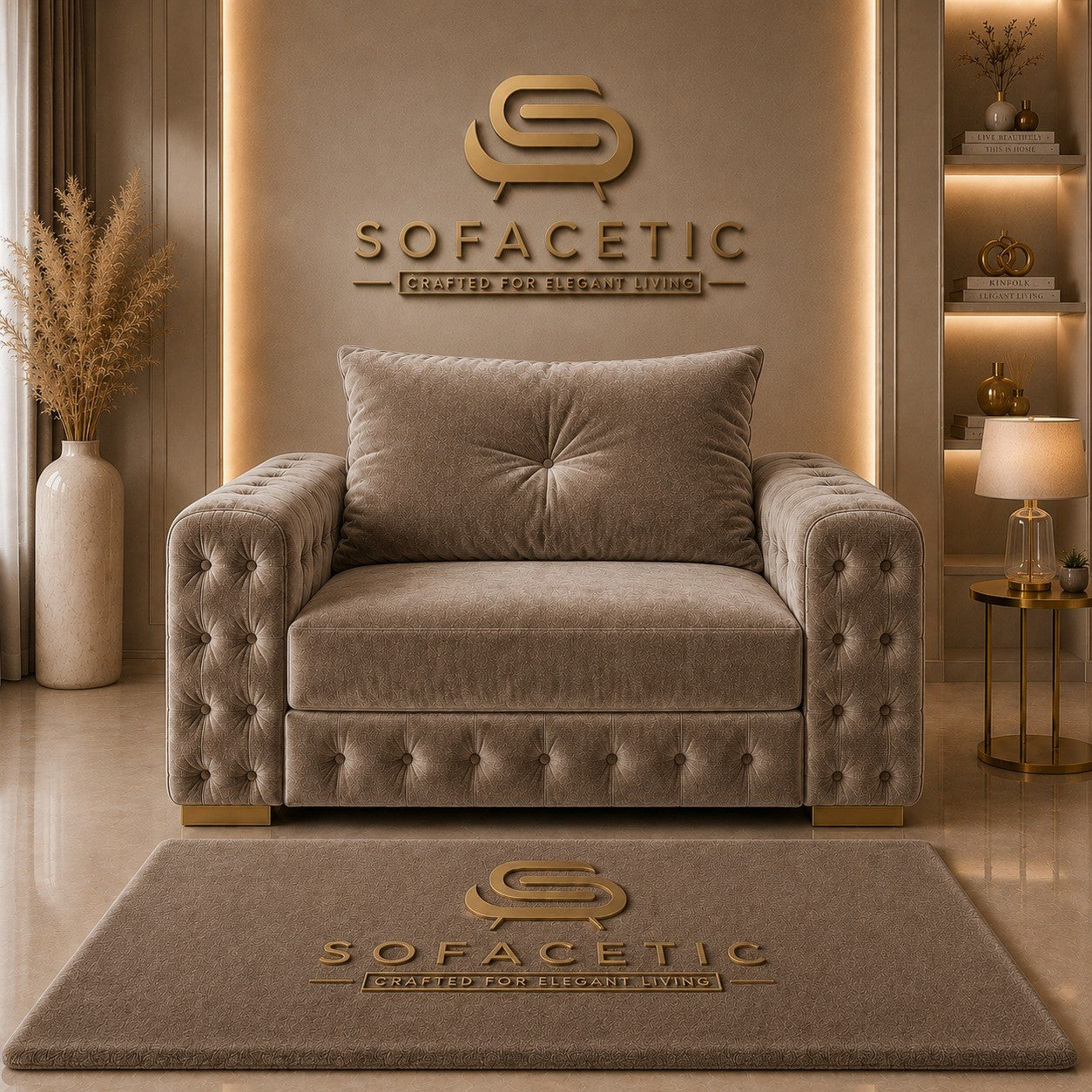 Urban Plush velvet Living Sofa Set