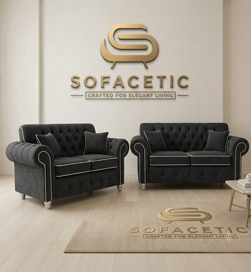 Monzi Chenille Contemporary Sofa Set