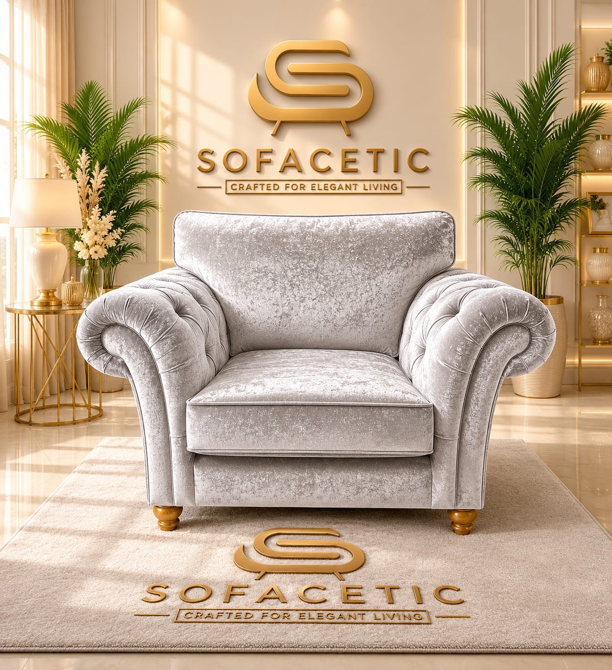 Nicole Crush velvet  Luxury Sofa Set