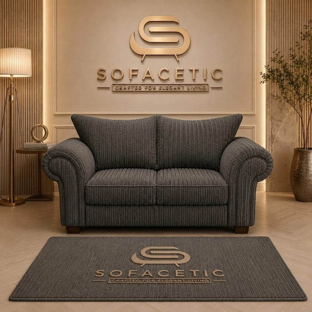 Monzi Jumbo Cord Contemporary Sofa Set