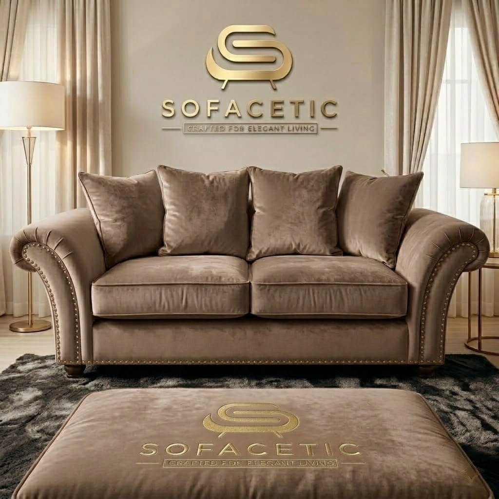 Juxen Plush Velvet Designer Sofa Set