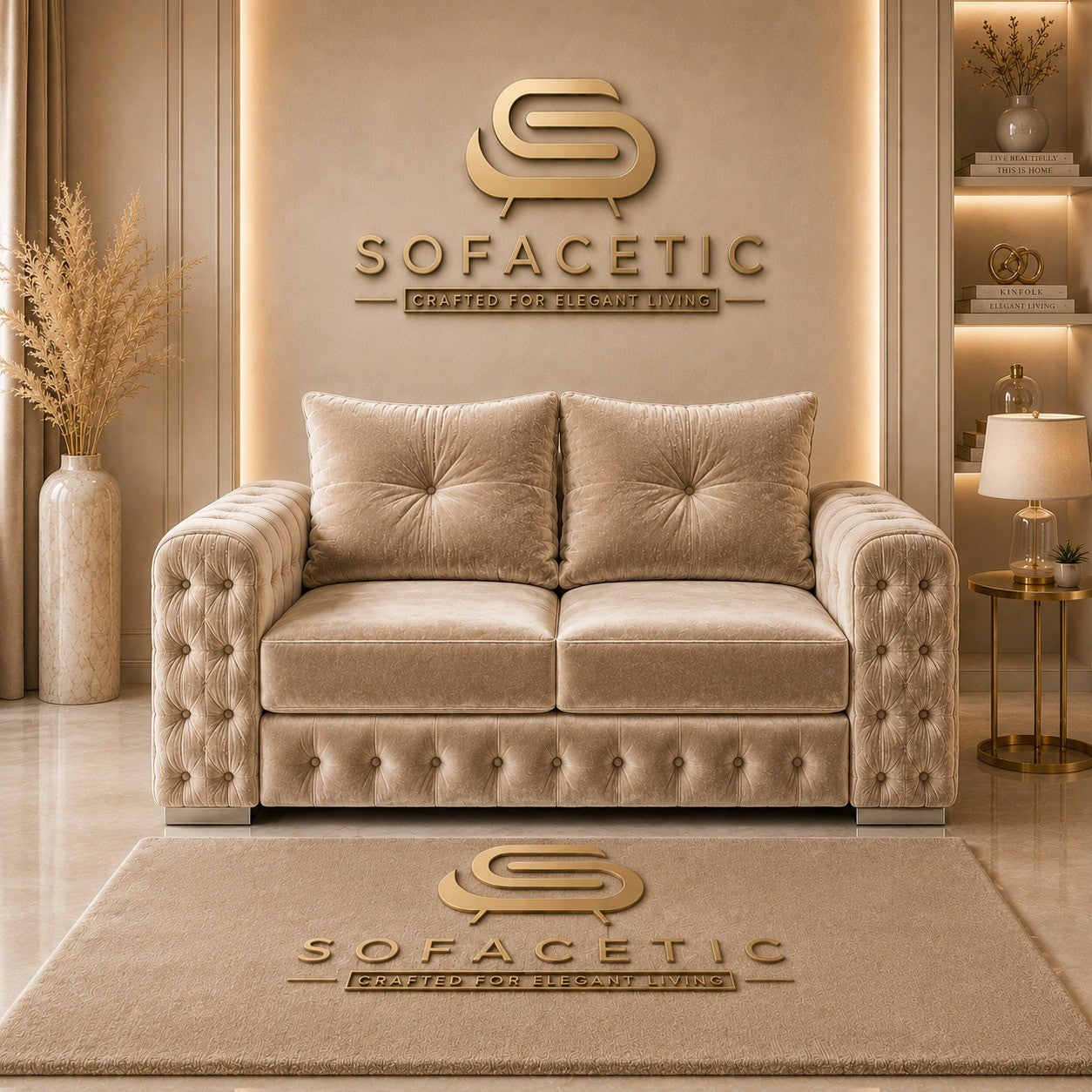 Urban Plush velvet Living Sofa Set
