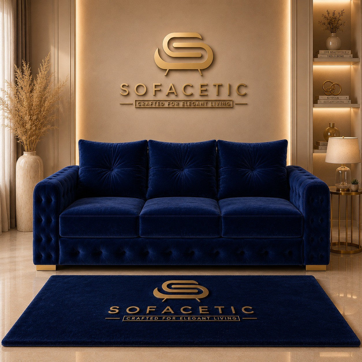 Urban Plush velvet Living Sofa Set