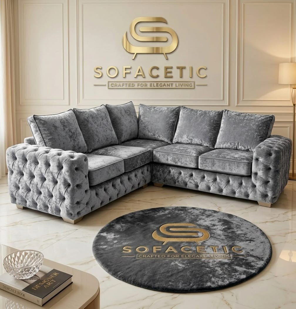 Urban Crush velvet Living Sofa Set
