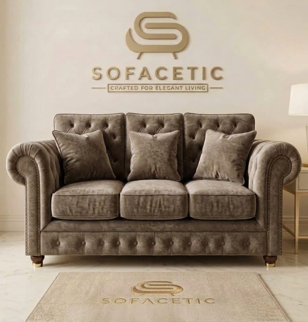 Monzi Crush velvet  Contemporary Sofa Set