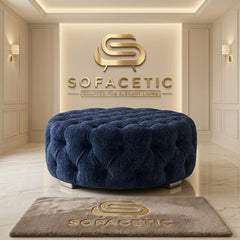 Premium Footstool in Chenile Fabric