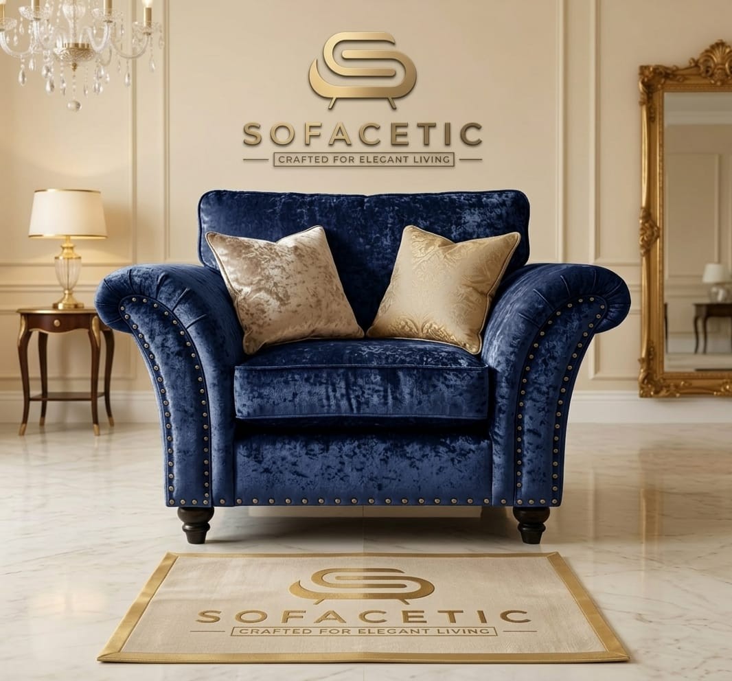 Juxen Crush Velvet Designer Sofa Set