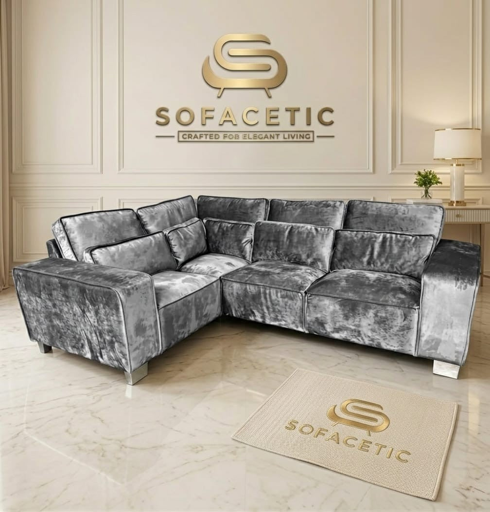 Sleefy Crush velvet Comfort Sofa Set