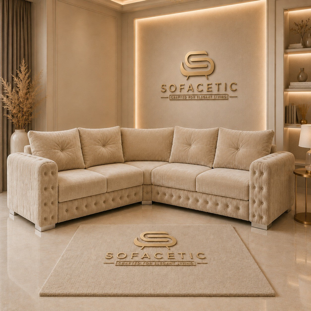 Urban Plush velvet Living Sofa Set