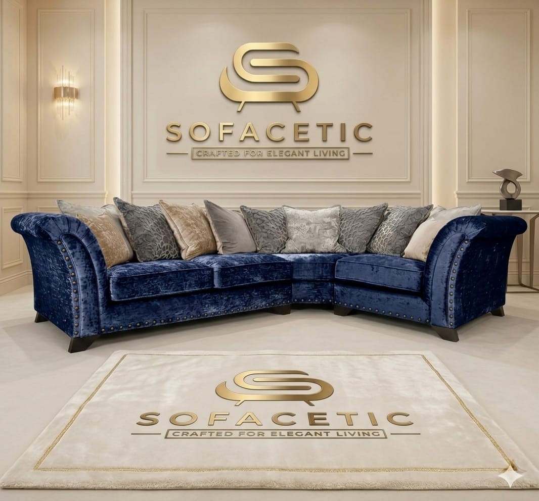 Juxen Crush Velvet Designer Sofa Set