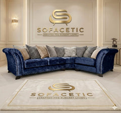 Juxen Crush Velvet Designer Sofa Set