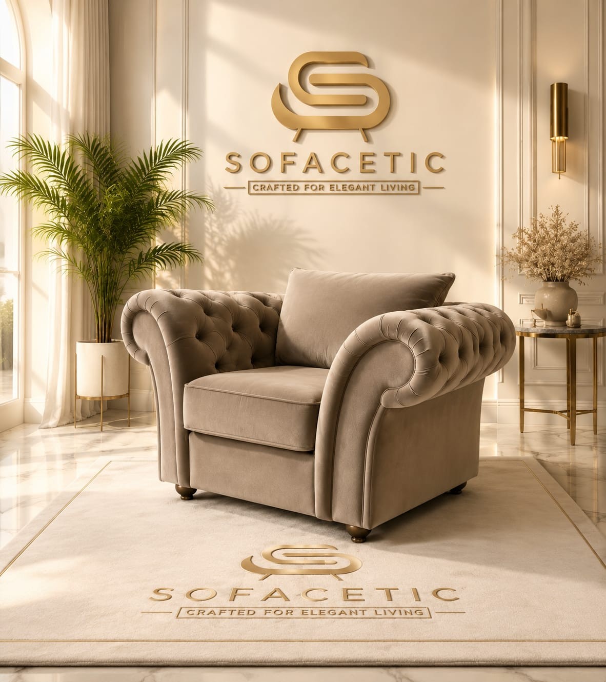 Nicole Plush velvet  Luxury Sofa Set
