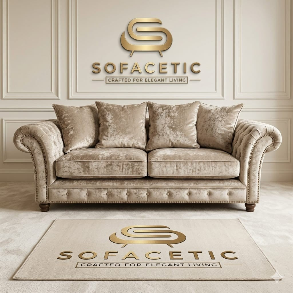 Juxen Crush Velvet Designer Sofa Set