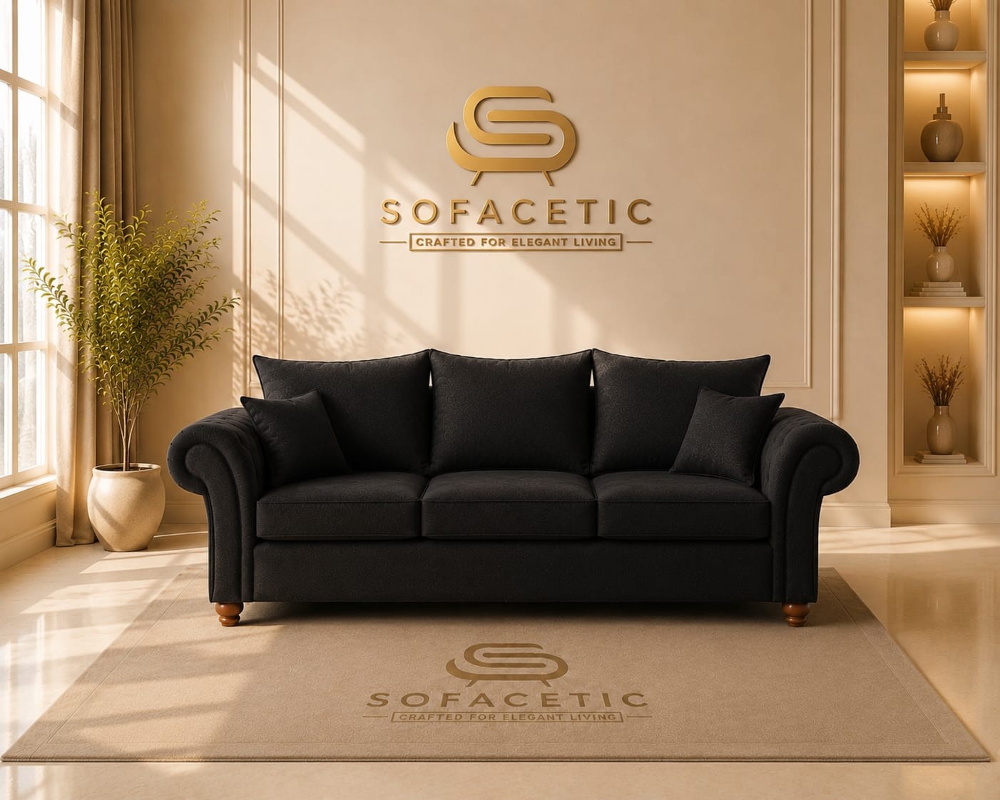 Nicole Naple Fabric Luxury Sofa Set