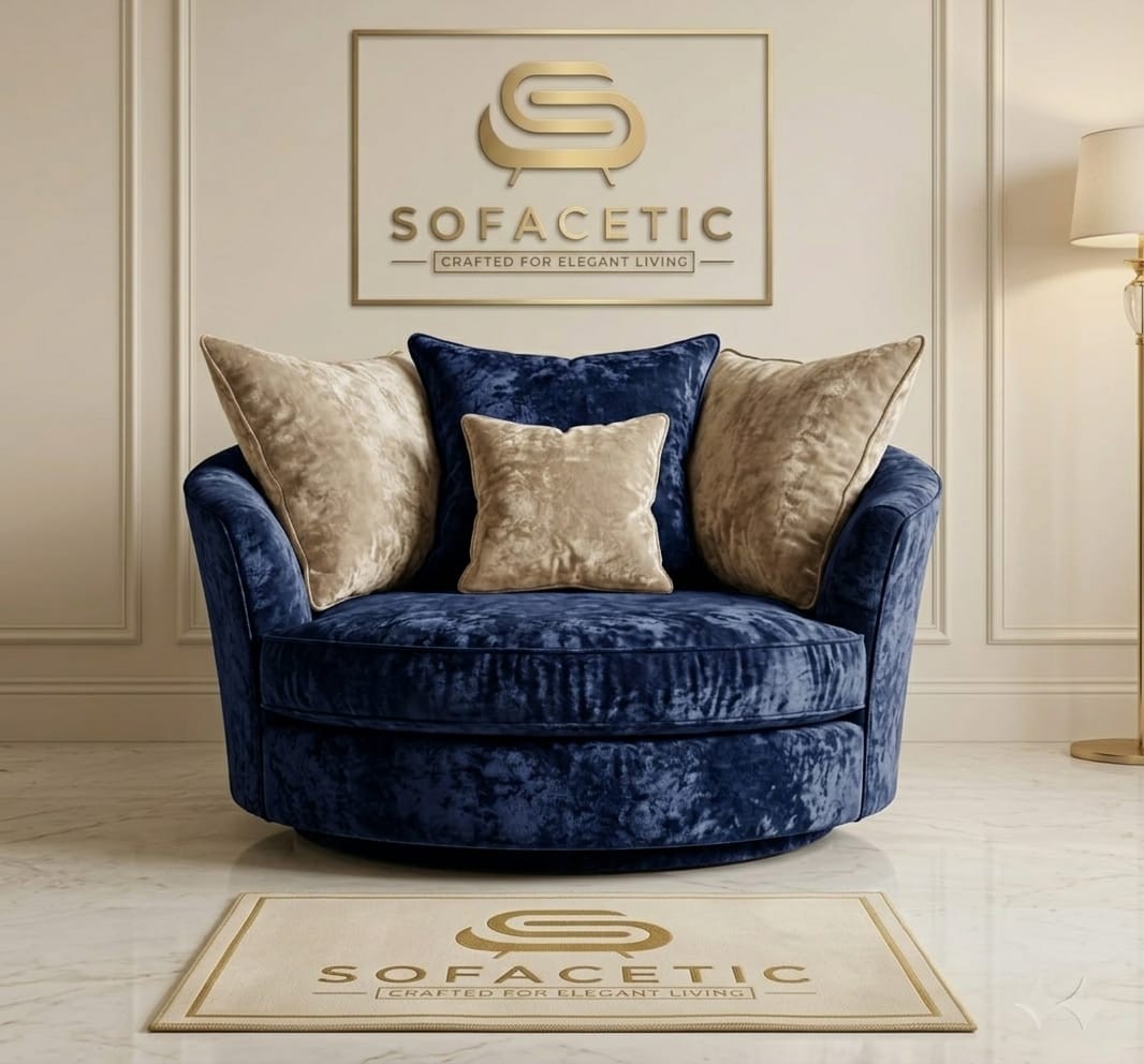 Juxen Crush Velvet Designer Sofa Set