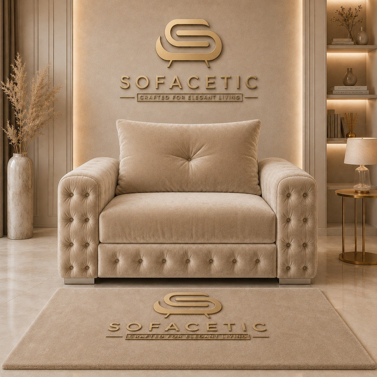 Urban Plush velvet Living Sofa Set
