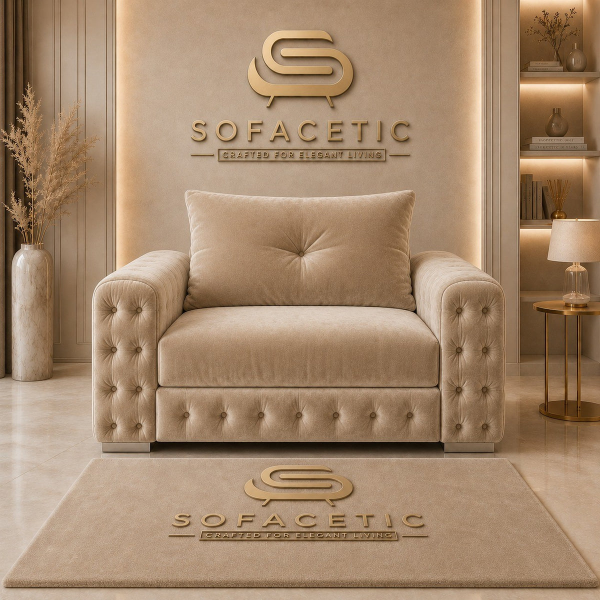 Urban Plush velvet Living Sofa Set