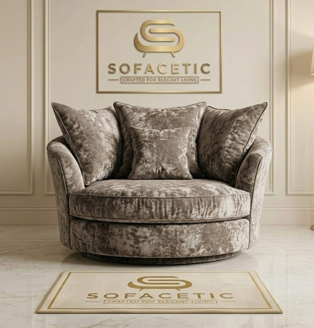 Juxen Crush Velvet Designer Sofa Set