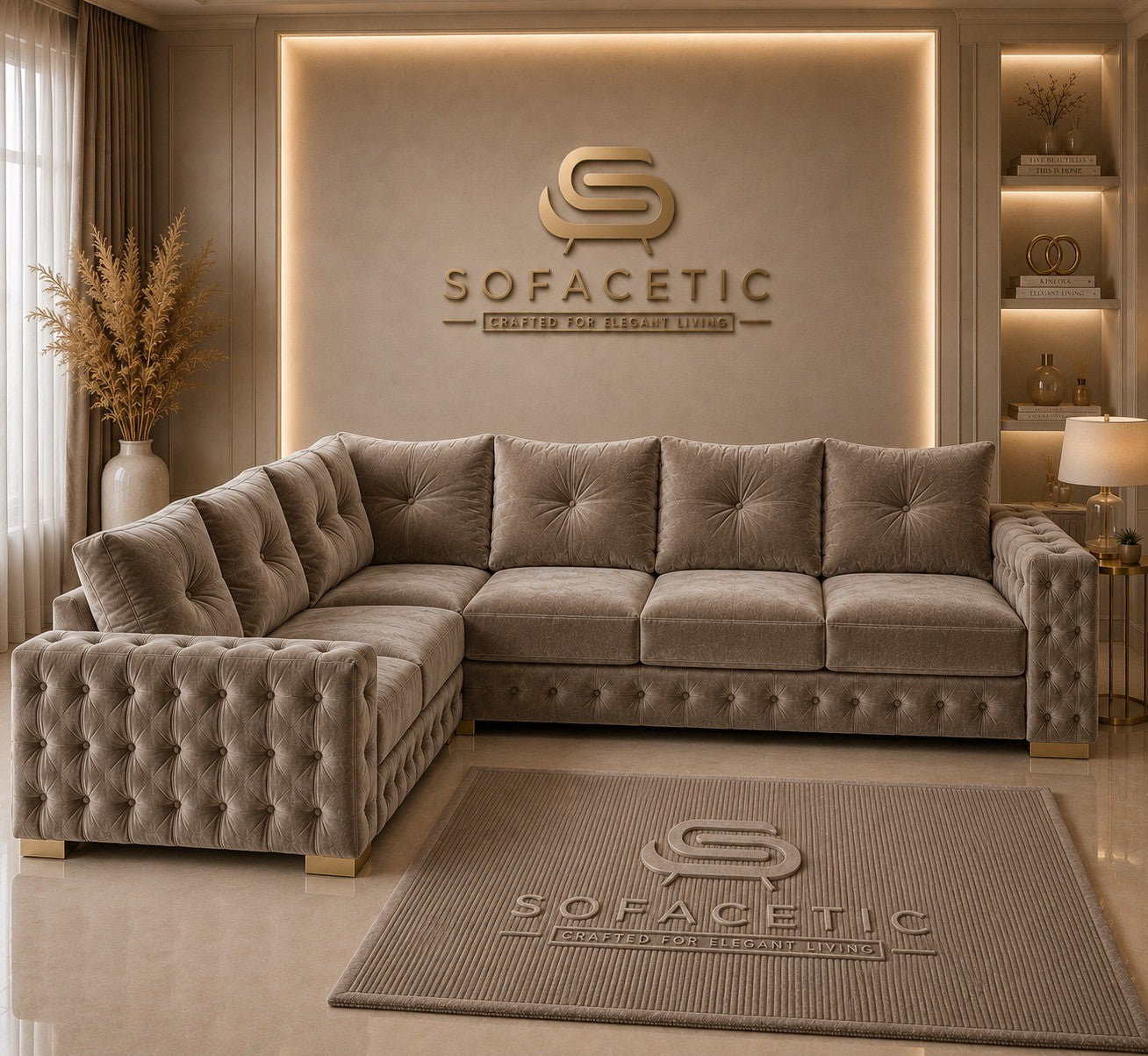 Urban Plush velvet Living Sofa Set
