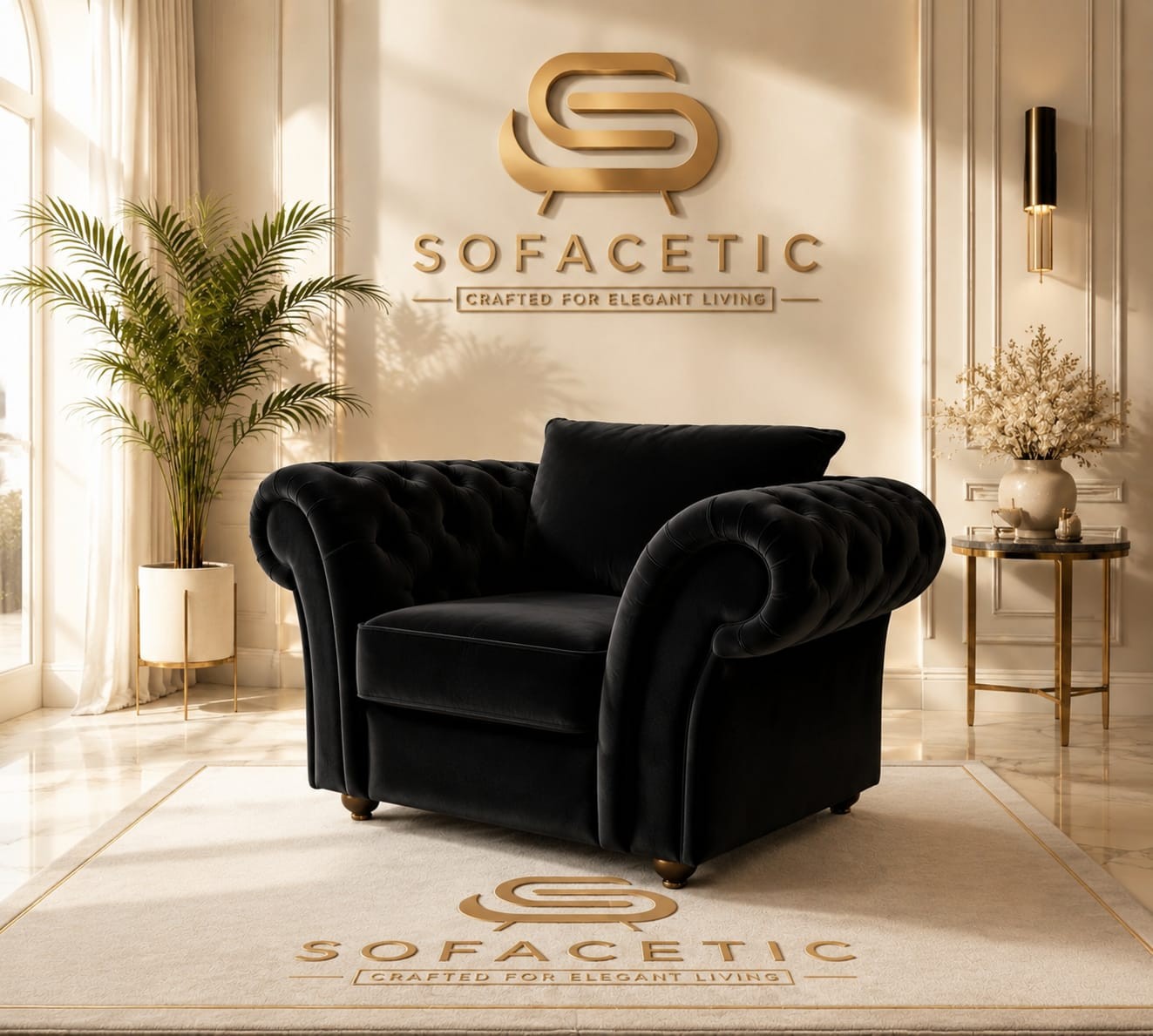 Nicole Plush velvet  Luxury Sofa Set