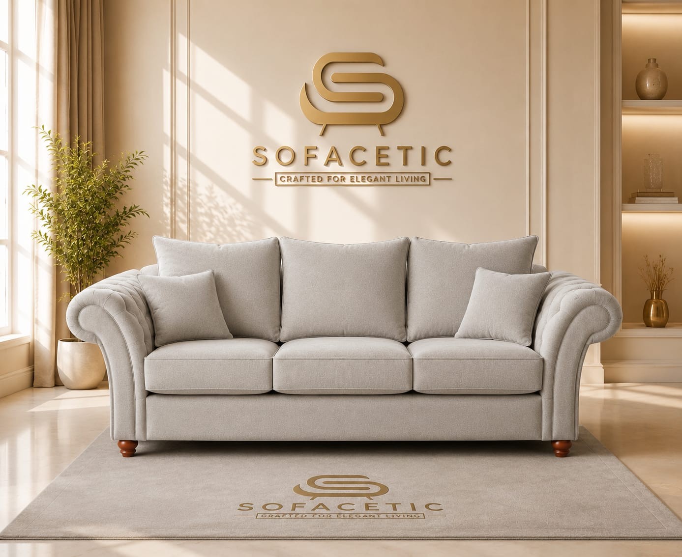 Nicole Naple Fabric Luxury Sofa Set