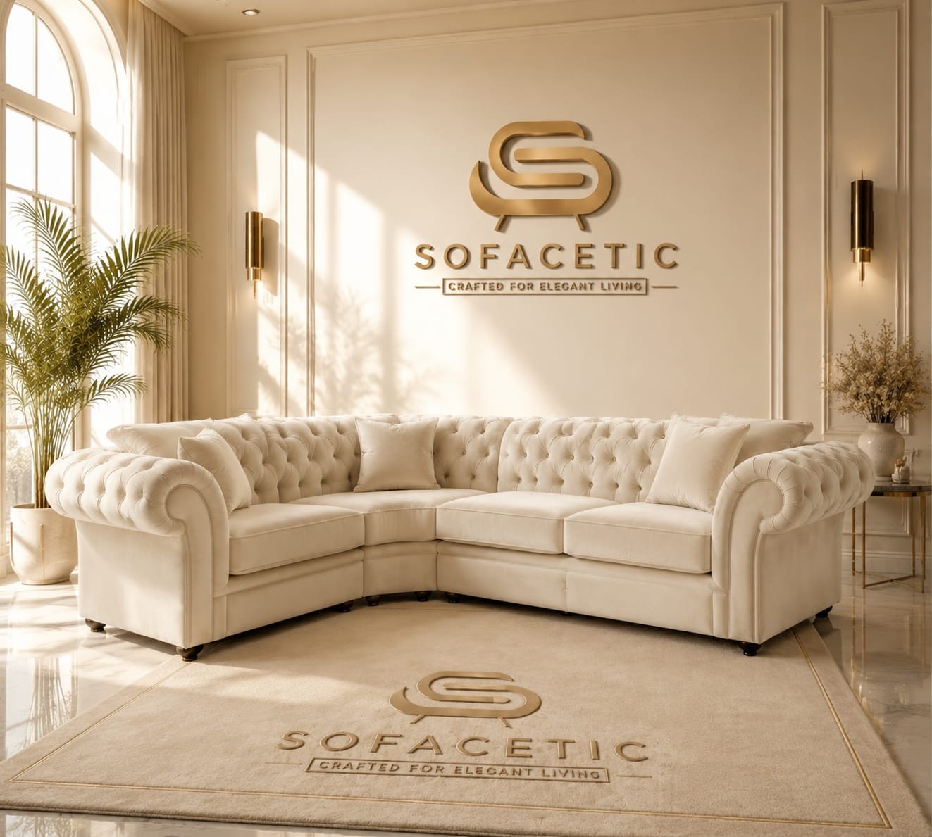 Nicole Plush velvet  Luxury Sofa Set