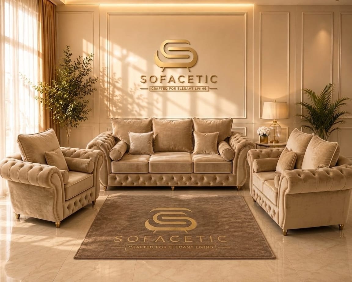 Malibu Plush Velvet Sofa Set