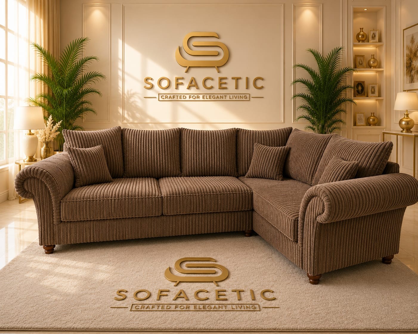 Nicole Jumbo Cord  Luxury Sofa Set