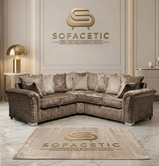 Juxen Crush Velvet Designer Sofa Set